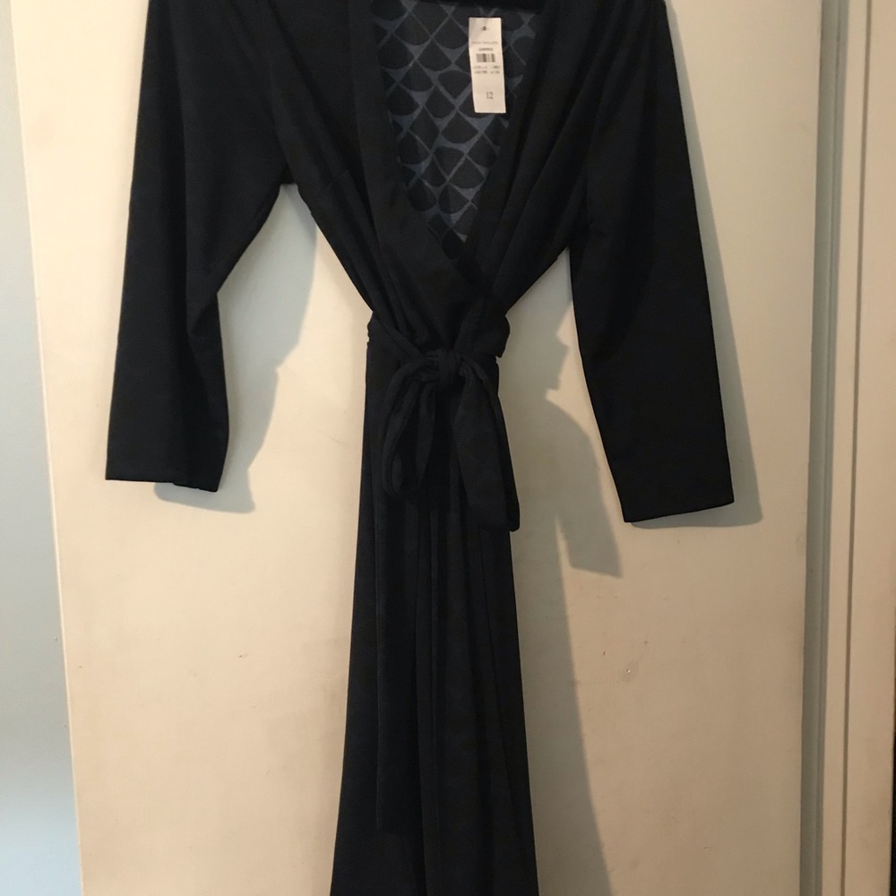 Size 12 wrap dress Ann Taylor blue and black